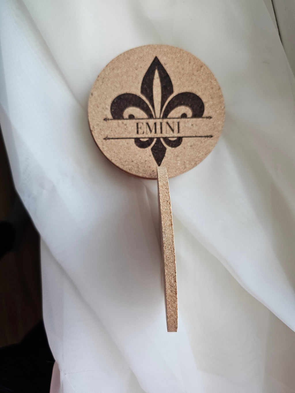 Fleur De Lis Cork Coaster Personalized/Ljiljan Name Coaster/Prezime Customized Last Name Corks Coasters/Laser Engraved Gifts Family Friends