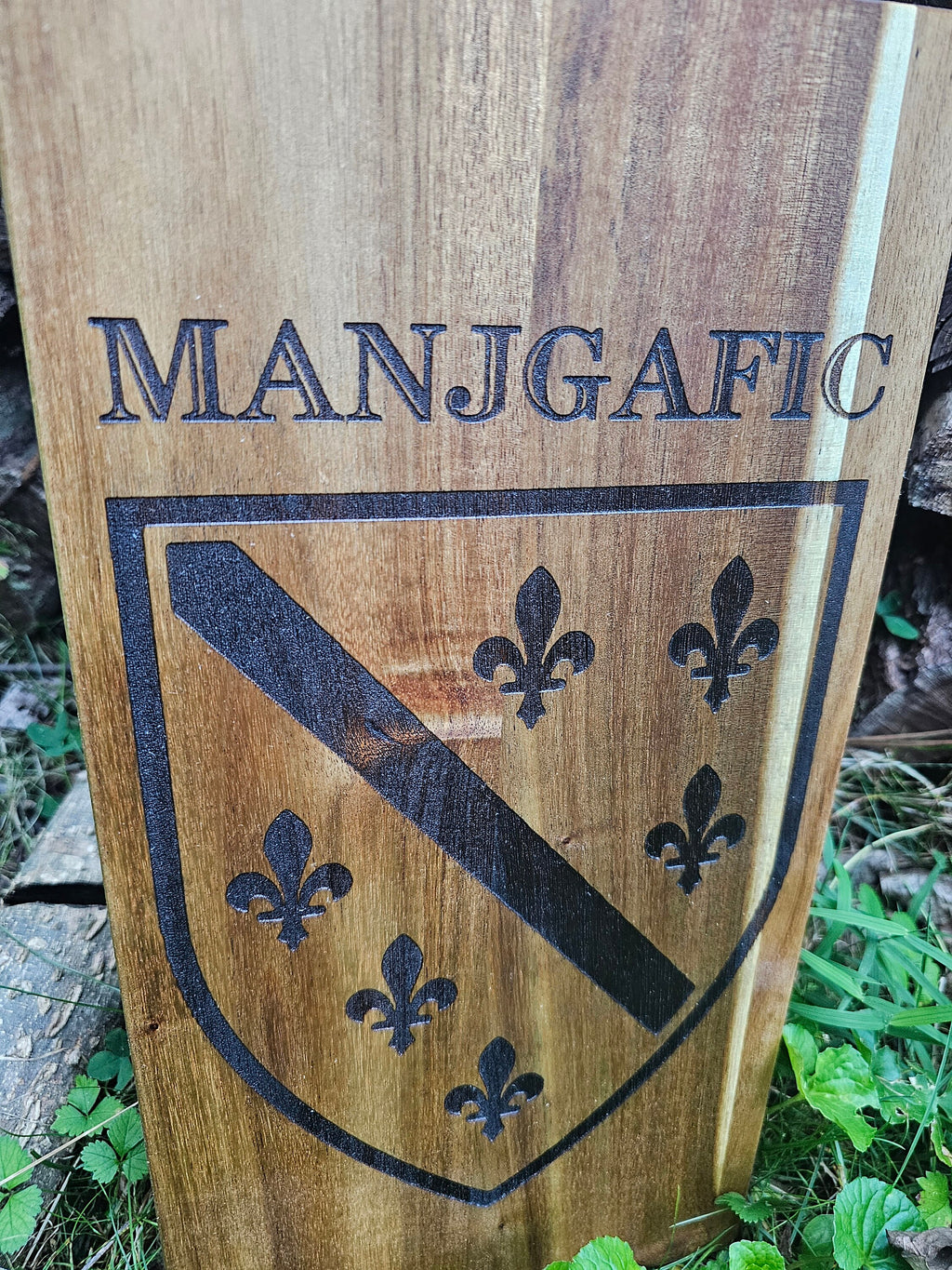 Bosnia BIH Personalized Charcuterie Wood Board/Acacia Wood Custom Serving Tray/Classic Elegant Monogram Rectangle Square/Closing Gift Bosna