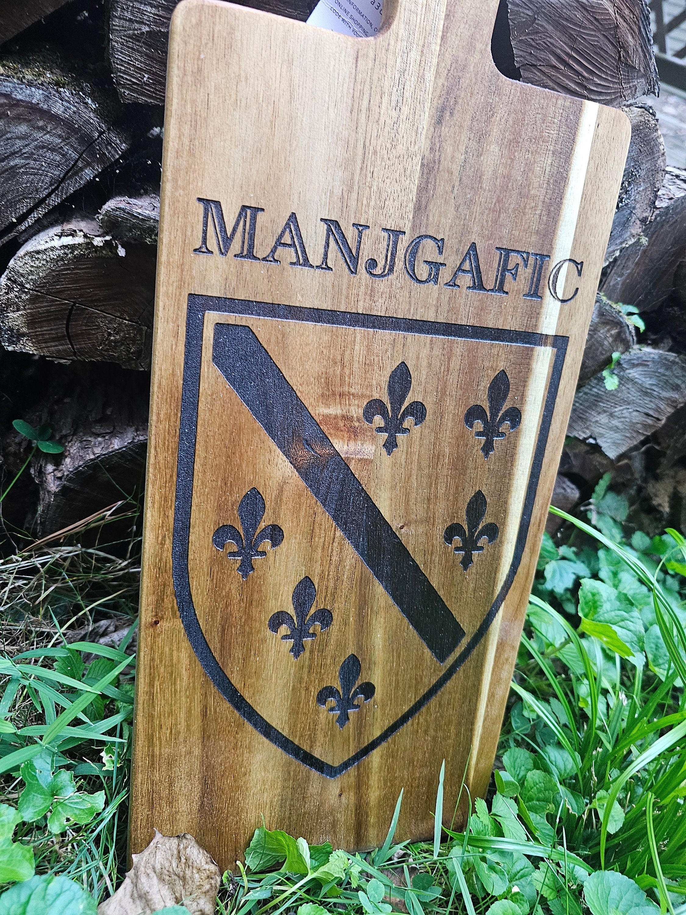 Bosnia BIH Personalized Charcuterie Wood Board/Acacia Wood Custom Serving Tray/Classic Elegant Monogram Rectangle Square/Closing Gift Bosna