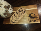 Last Name Personalized Charcuterie Wood Board/Acacia Wooden Custom Serving Tray/Classic Elegant Monogram Rectangle Square/Closing Gift Bosna