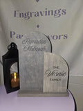 Ramadan Mubarak Duo Double Sign Tabletop Eid Mubarak Grey Arch | Islamic Present for Family Name Personalized Sign | Customized Last Name