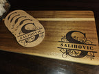 Last Name Personalized Charcuterie Wood Board/Acacia Wooden Custom Serving Tray/Classic Elegant Monogram Rectangle Square/Closing Gift Bosna