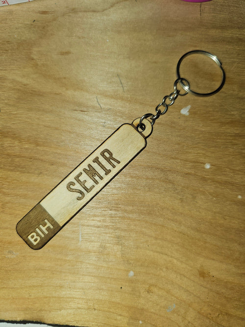 BIH Bosnia License Plate Keychain | Wood Engraved Balkan Gift Present | Name Personalized Family Bajram Poklon New Driver | Accessory