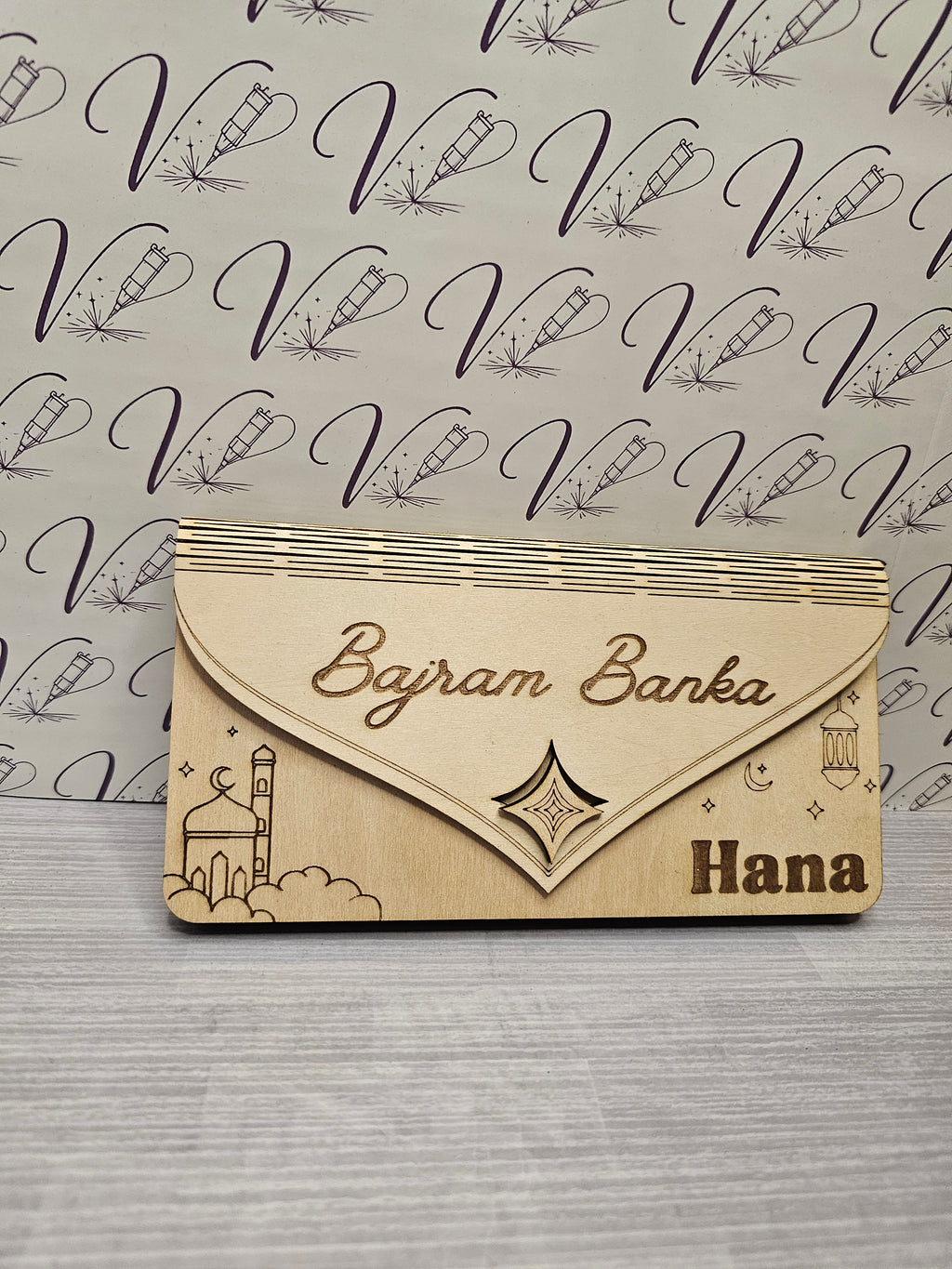 Wooden Bajram Banka Envelope Money Holder