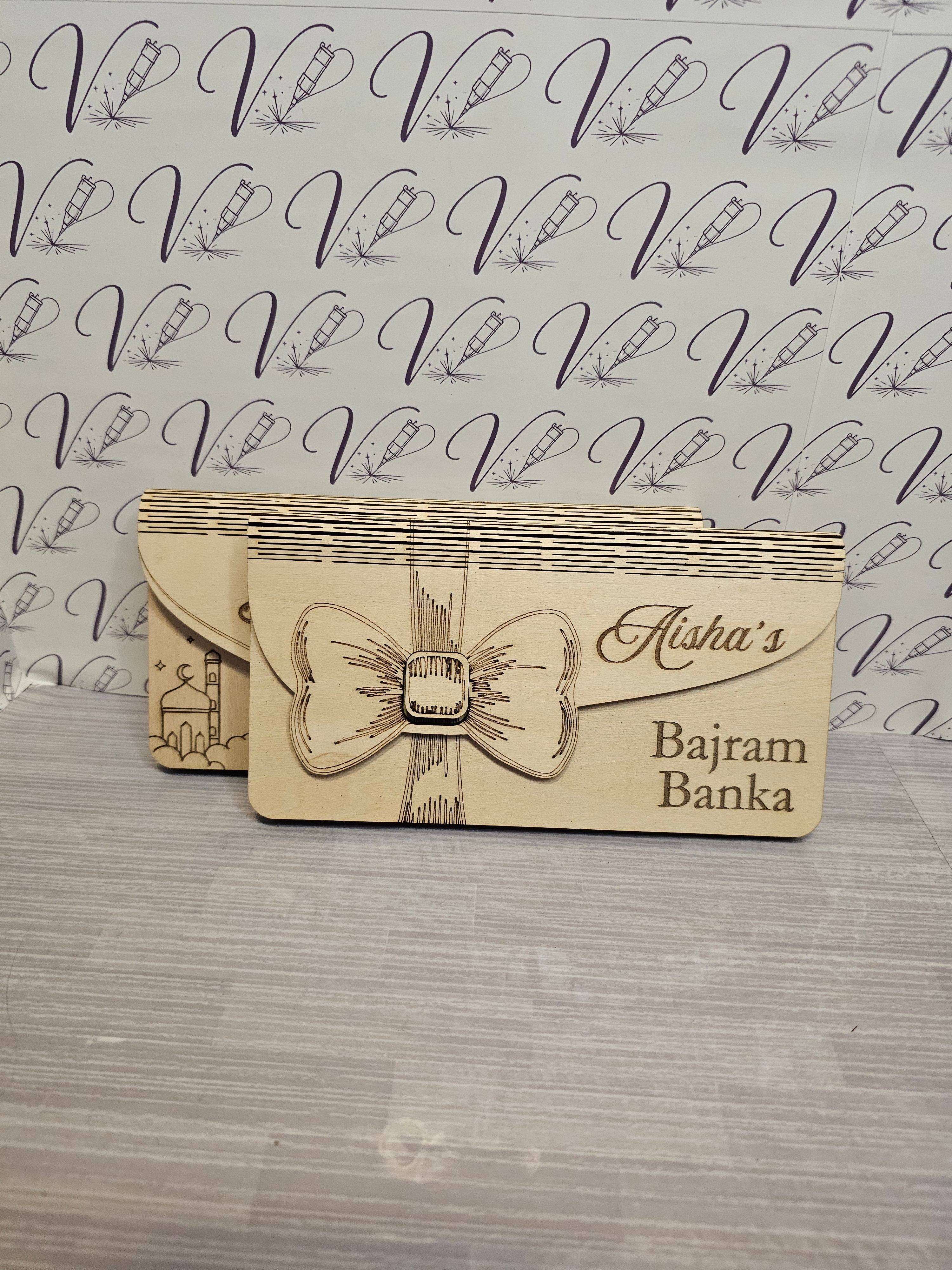 Wooden Bajram Banka Envelope Money Holder