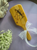 Floral Butterfly Engraved Hair Brush